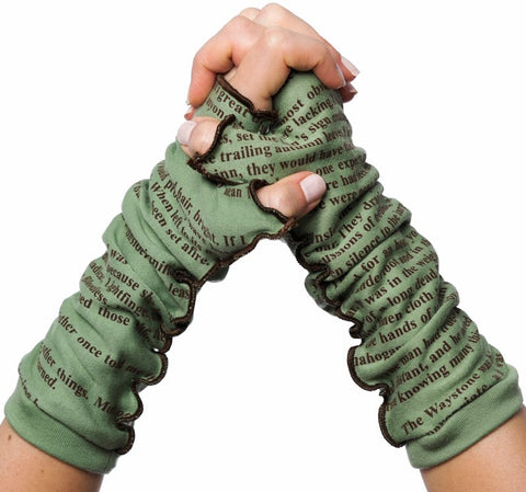 Storiarts Peter Pan Writing Gloves | Soft Green Fingerless Gloves