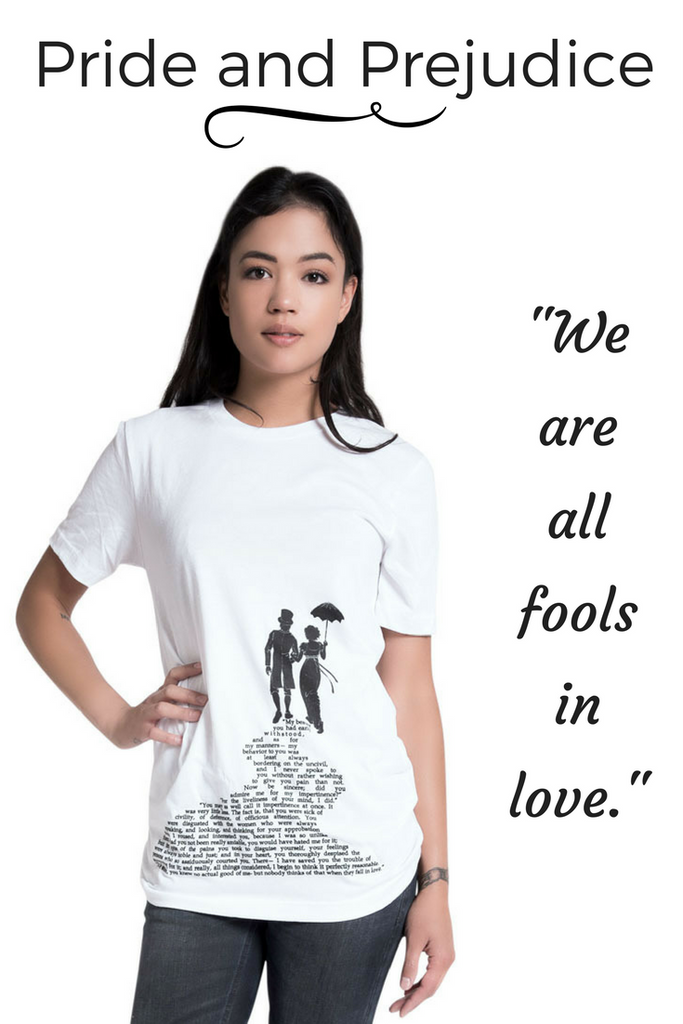 Jane Austen's Pride and Prejudice literary tee from Storiarts