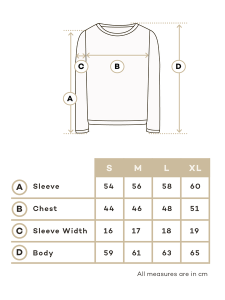 Size chart alpaca sweater woman