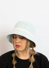 Load image into Gallery viewer, Vintage Baby Blue and White Bucket Hat