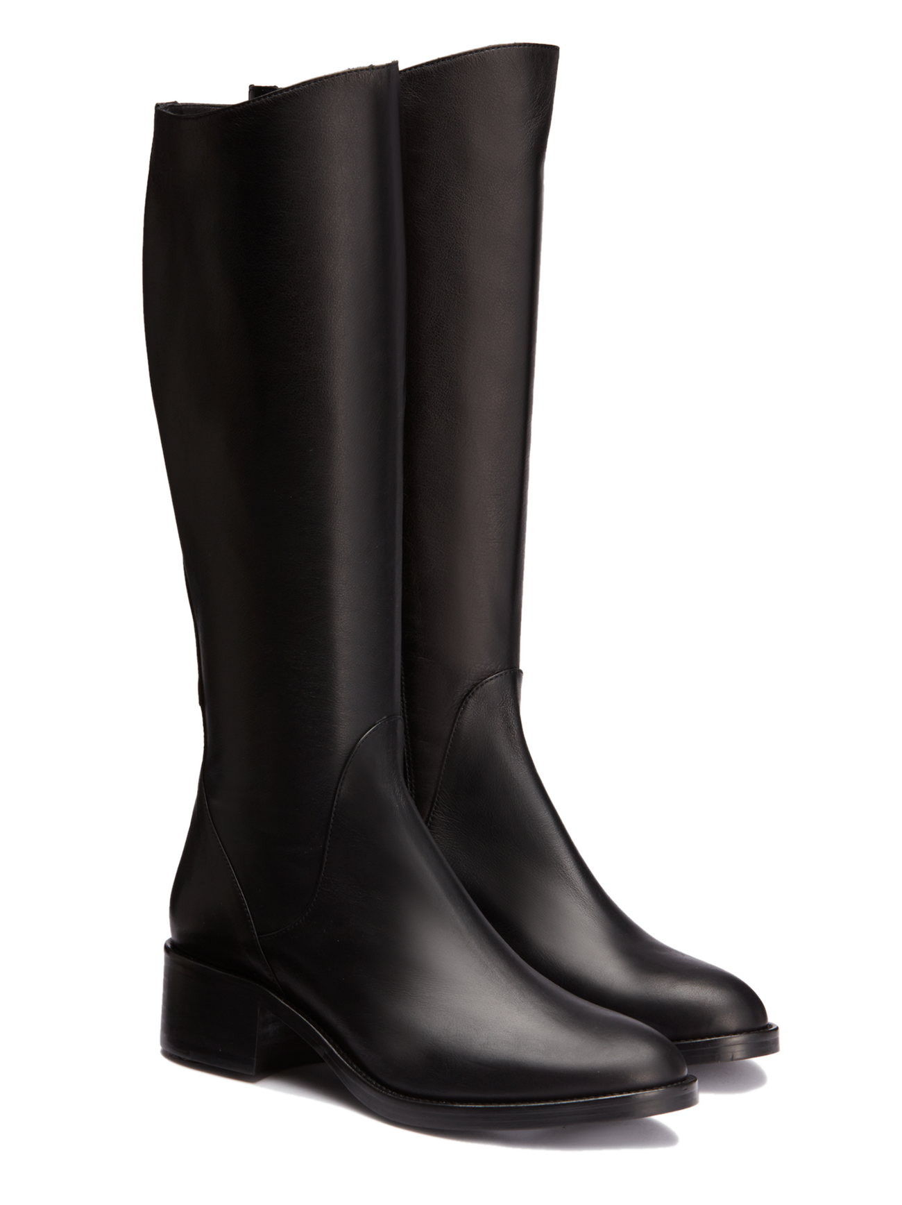 Kestrel Black Leather Knee High Boots | DuoBoots | Fit Beautifully