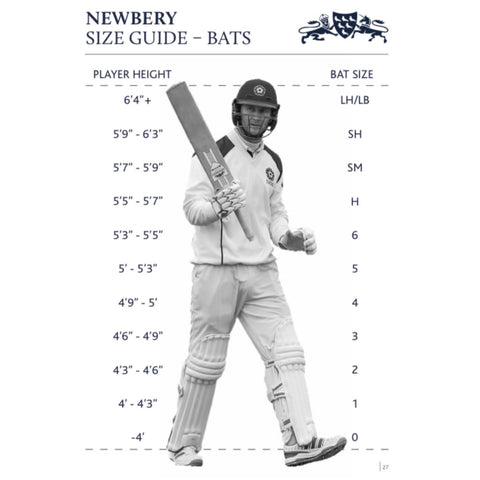Newbery Cricket Bat Sizes