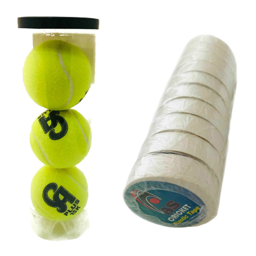 CRICKET BALL CA PLUS 15K PLUS TENNIS SOFT BALL 3 PC + AS SPORTS PLASTIC TAPE 10 PC FOR CRICKET