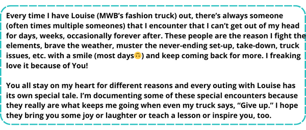 behind the scenes in MWB's fashion truck