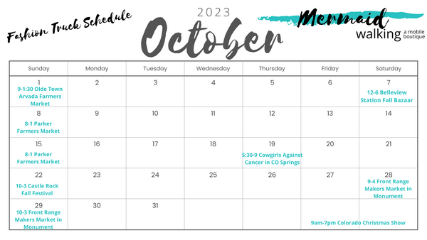 Mermaid Walking Boutique fashion truck schedule