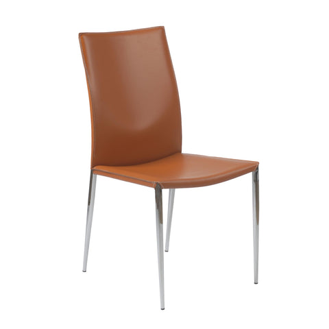 cognac and silver dining chair