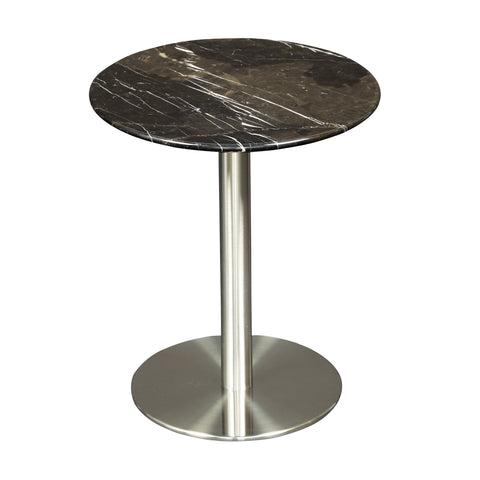 glass and steel side table