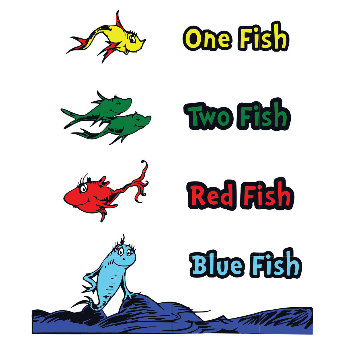 Download One fish two fish red fish blue fish, dr seuss svg, dr seuss quotes di - SVGTrending