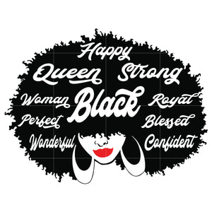 Happy Queen Strong Black Svg Afro Woman Svg African American Woman S Svgtrending