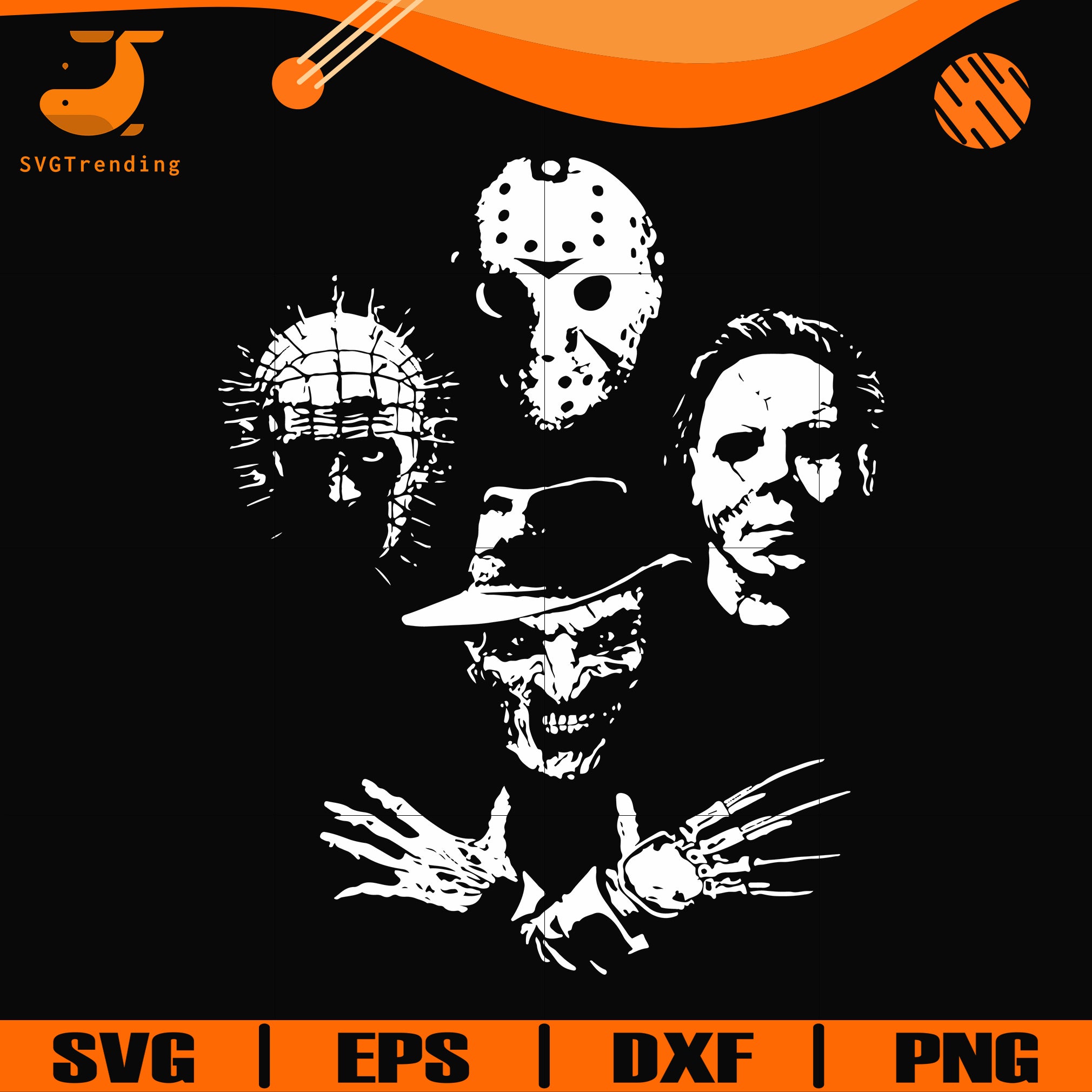 Scary Friends Horror Svg Halloween Svg Png Dxf Eps Digital File Hl Svgtrending