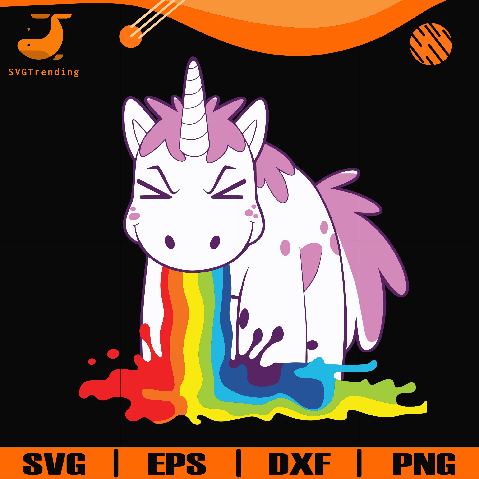 Download Cute Magic Unicorn And Rainbow Svg Png Dxf Eps Digital File Oth0013 Svgtrending