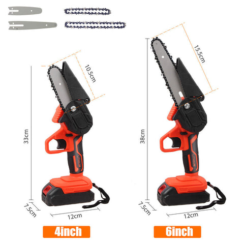 6" Mini Cordless Electric Chainsaw 24V 550W Battery Operated