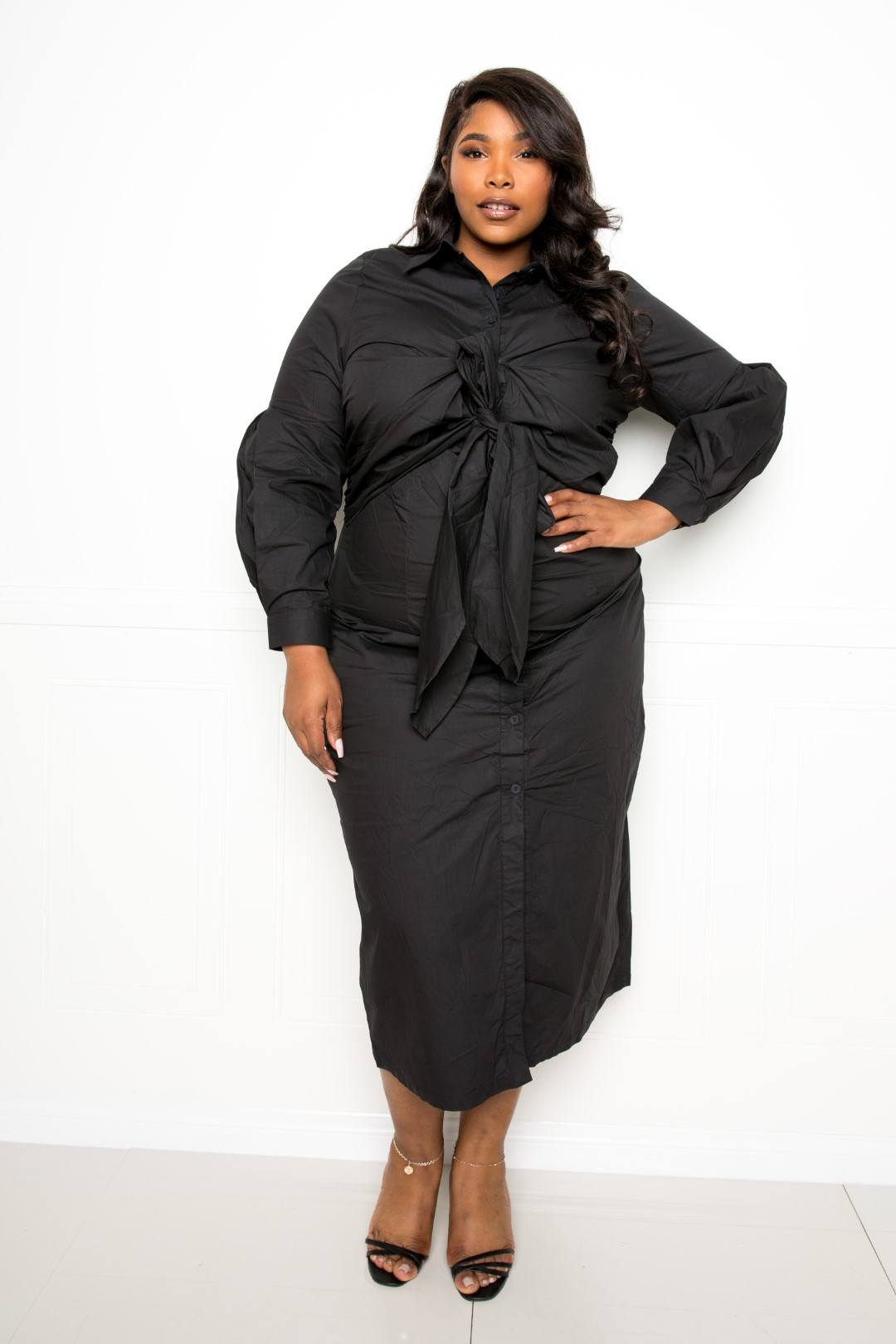 plus size poplin dress