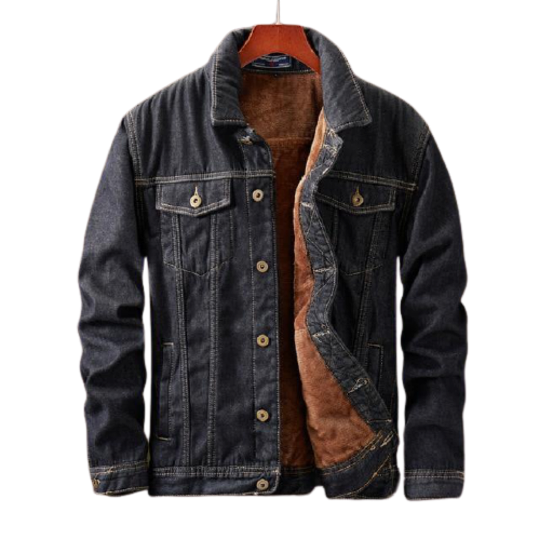 Denim jacket jean for men with fleece for winter, autumn – bestwalkshoes