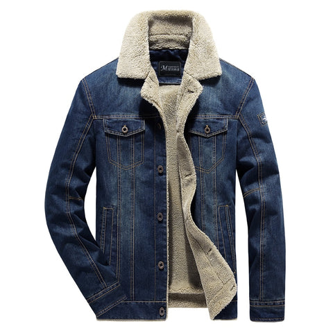 Denim jacket jean for men with fleece for winter, autumn – bestwalkshoes