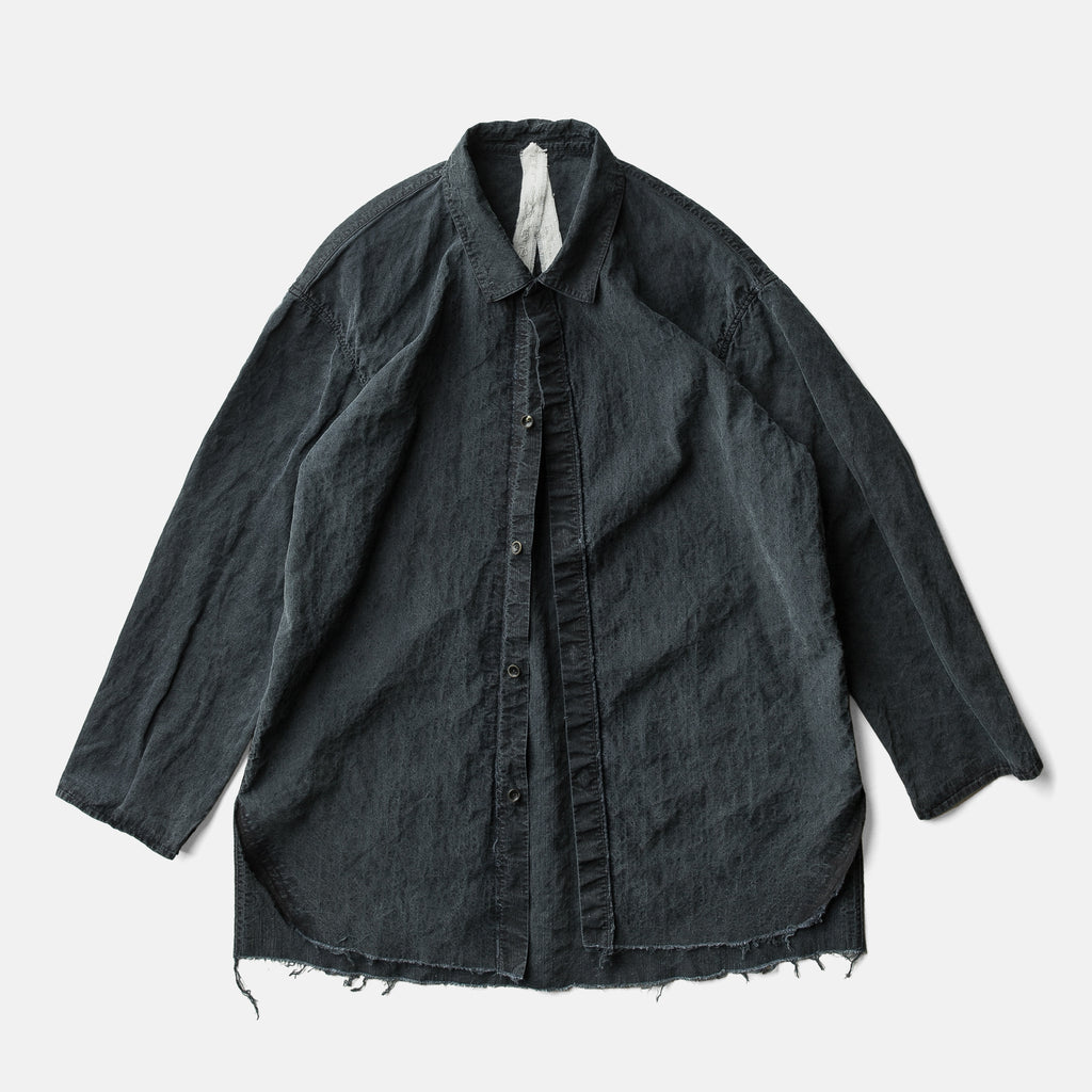 LEAF VEIN TAILOR MADE SHIRT / VERDURE INDIGO – COTTLE WEB SHOP