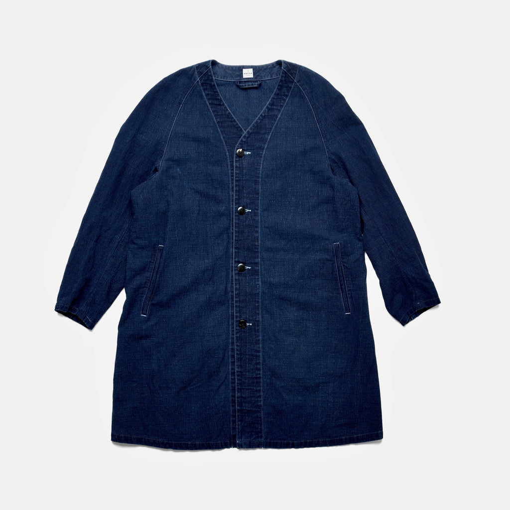 WOOL PADDING ZEN COAT-AUTHENTIC INDIGO – COTTLE WEB SHOP