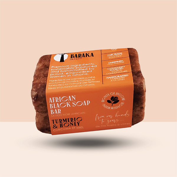 baraka turmeric and honey black soap bar