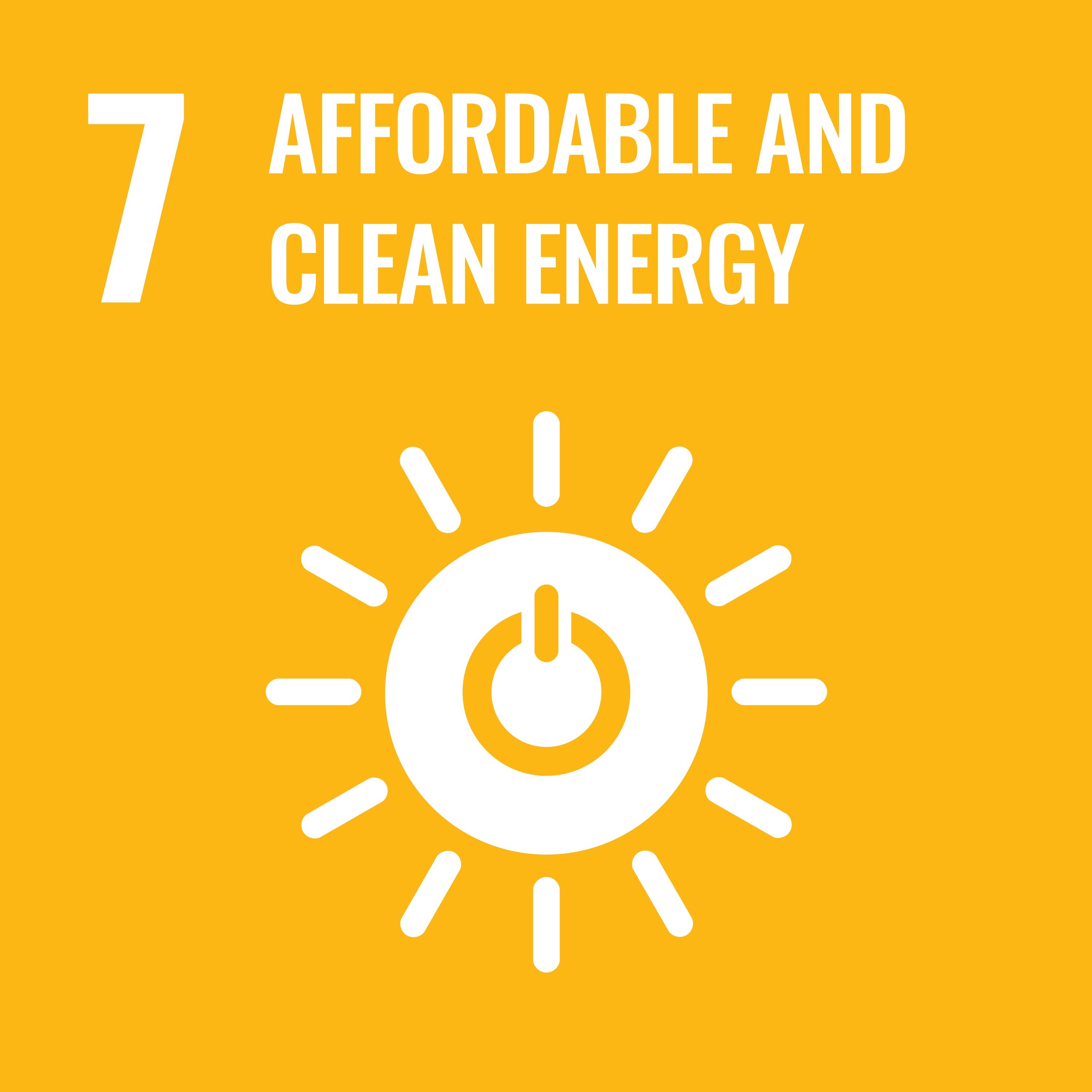 UN Sustainable Development Goals 7 - Affordable and Clean Energy