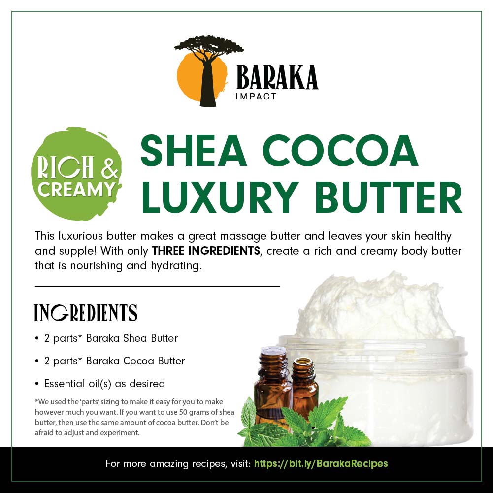 DIY Ultimate Whipped Body Butter Recipe Kit Personal --- [250 Grams Each of Shea Butter (Cosmetic) - Cocoa Butter with Powder - Coconut Oil (