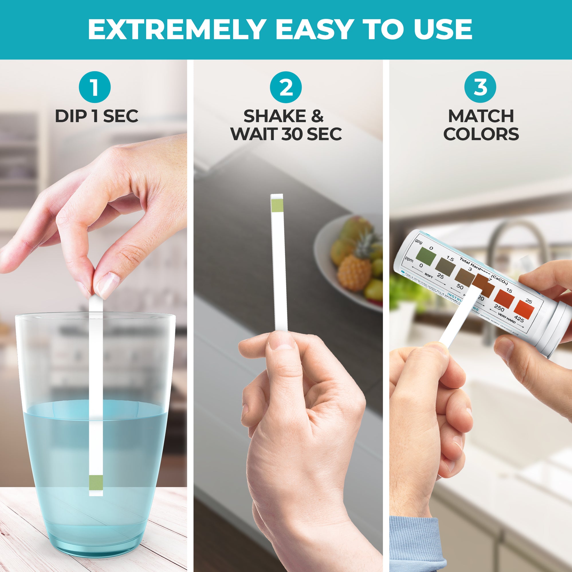 Water Hardness Test Kit 100 Strips At 0 425ppm 0611