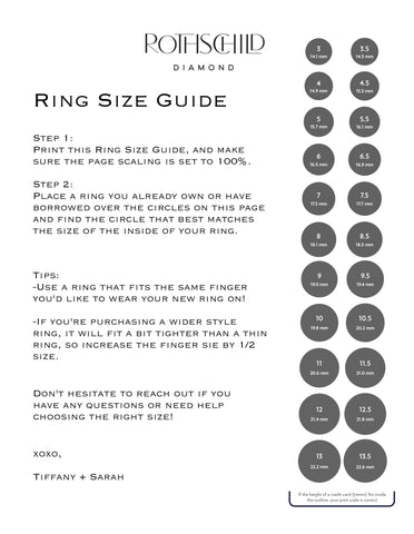 Ring Size Guide – Rothschild Diamond