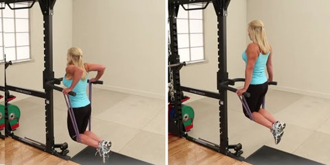 Triceps Dips with Band Assistance