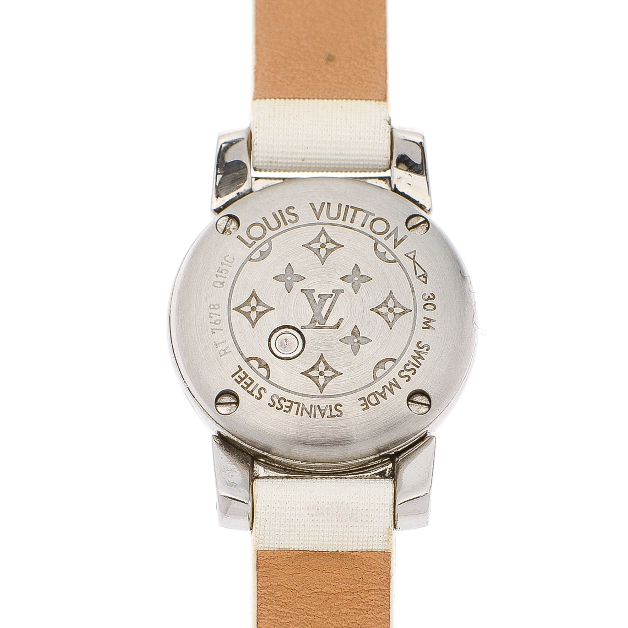 Louis Vuitton Tambour Bijou Noir Quartz Watch Stainless Steel And Monogram  Embossed Satin 18 Auction