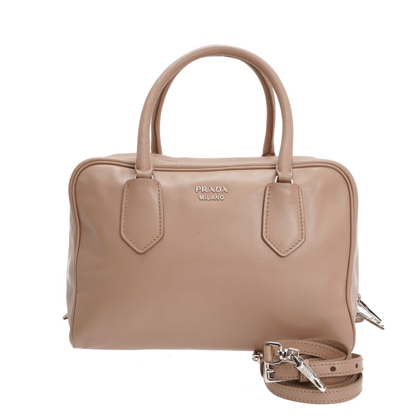Inside Bag | Used & Preloved Prada Shoulder Bag | LXR USA | Beige | Leather