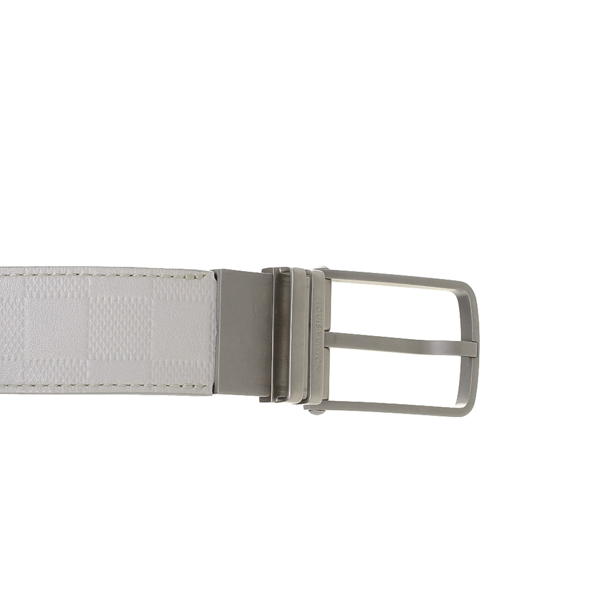 Sold at Auction: Louis Vuitton Black Leather Belt & Silver Buckle