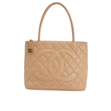 Chanel Brown Quilted Caviar Leather Medallion Tote Bag - Yoogi's