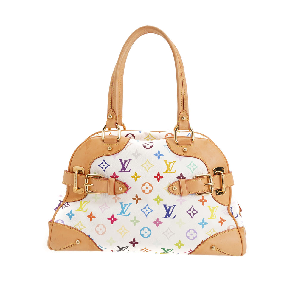 Louis Vuitton White Monogram Multicolore Chrissie MM Bag - Yoogi's Closet