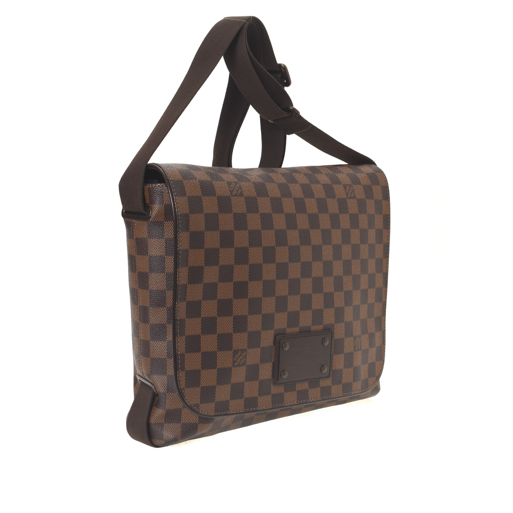 Louis Vuitton Brooklyn MM Damier Ebene Canvas Leather Shoulder Bag