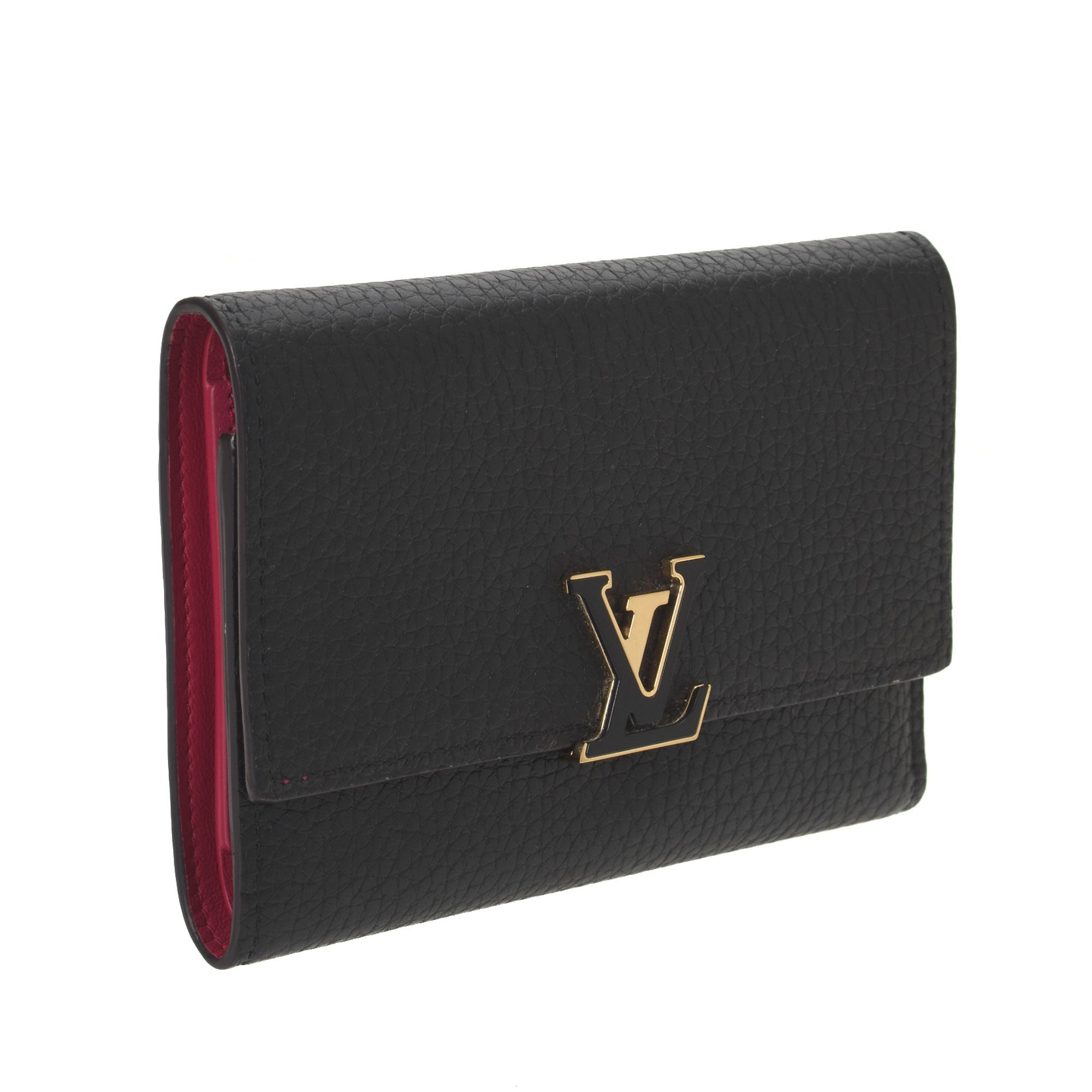 Capucines Compact Wallet, Used & Preloved Louis Vuitton Wallets, LXR USA, Black