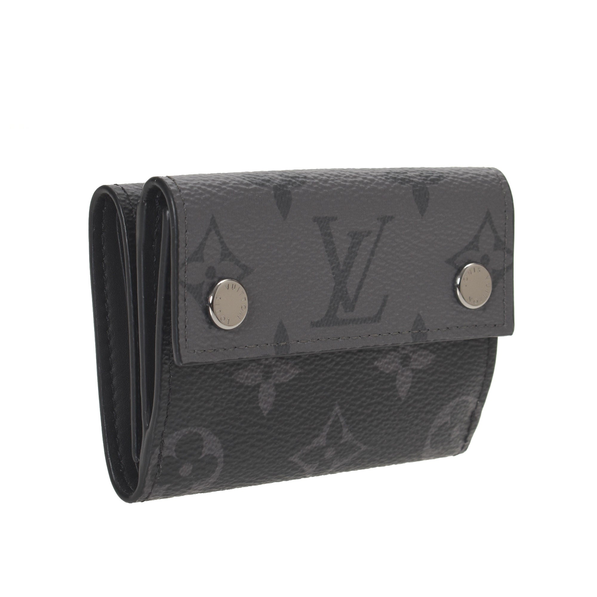 Louis Vuitton Discovery Compact Wallet Monogram Eclipse Reverse Gray in  Coated Canvas with Silver-tone - US