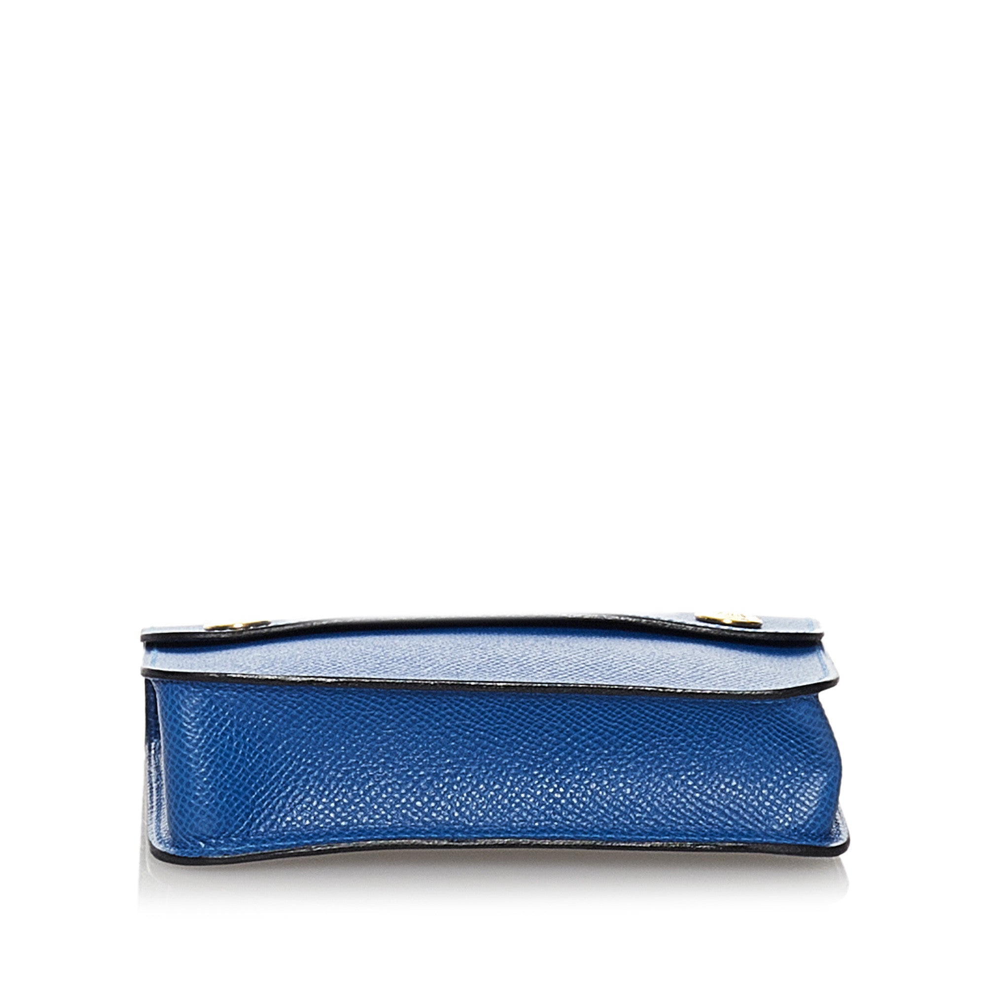 Hermès Hermes Blue Courchevel Pochette Green Waist Bag Navy blue Leather  Pony-style calfskin ref.203676 - Joli Closet