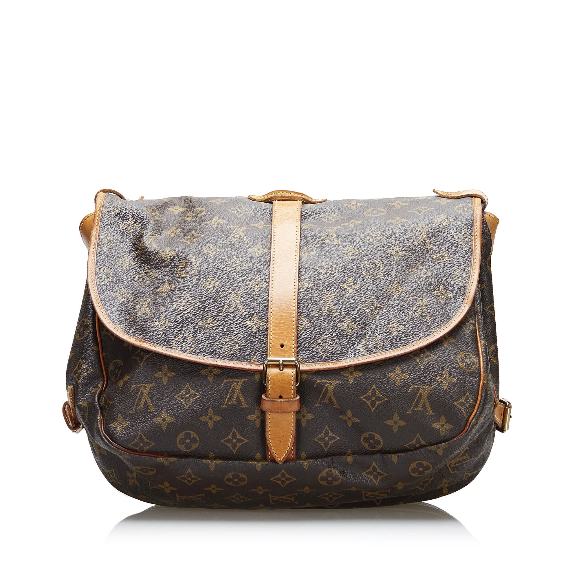 Saumur 30, Used & Preloved Louis Vuitton Messenger Bag, LXR USA, Brown