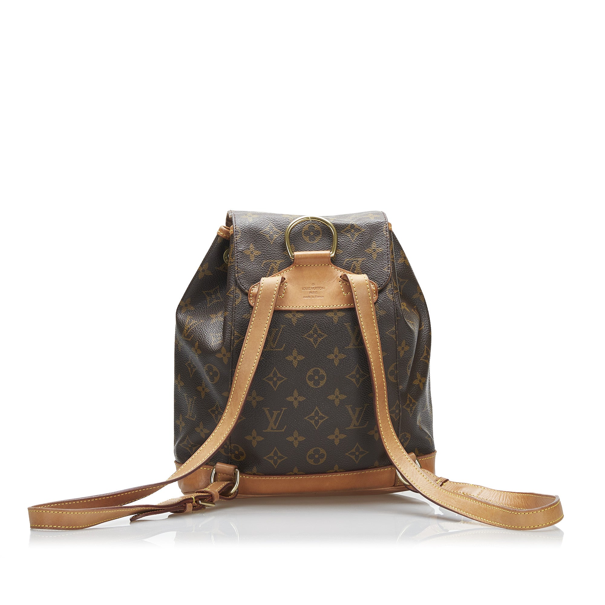 Louis Vuitton Montsouris Brown Gold Plated Backpack Bag (Pre-Owned)