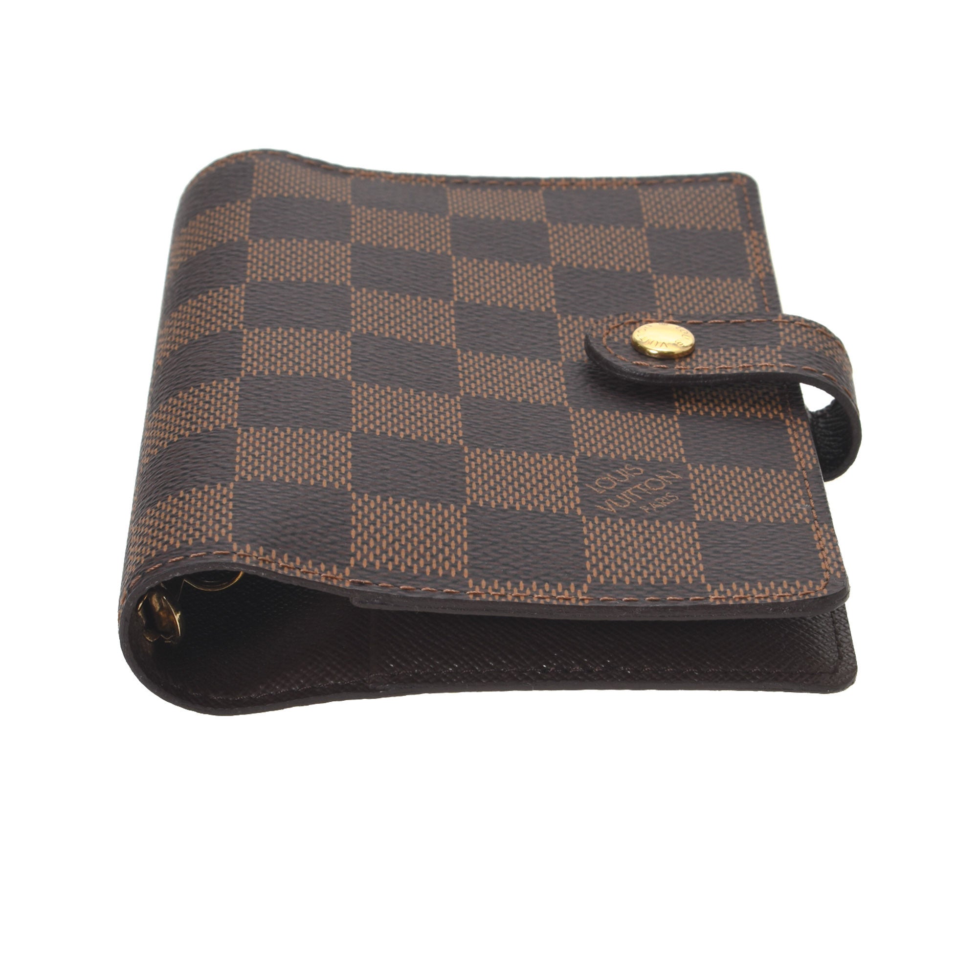 Louis Vuitton Agenda Cover Small Ring Damier Ebene Brown in Canvas