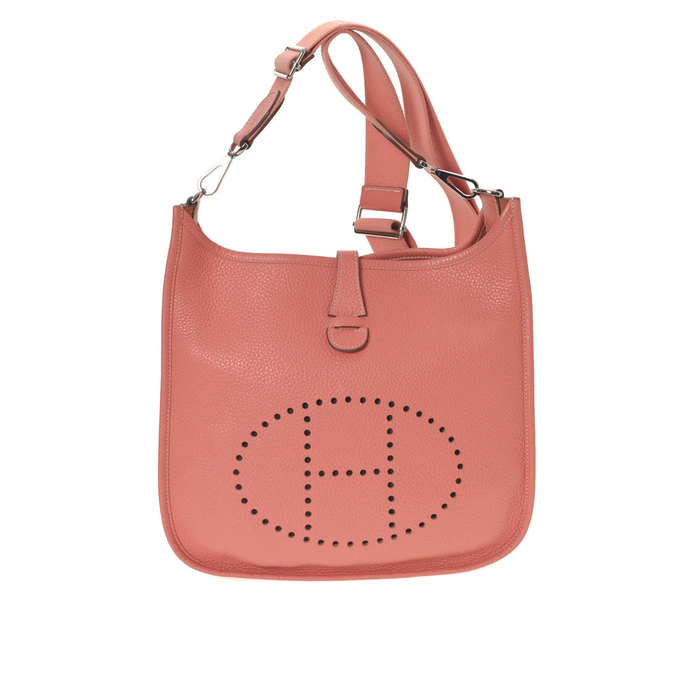 HERMÈS  ROUGE CASAQUE EVELYNE III PM IN EPSOM LEATHER WITH