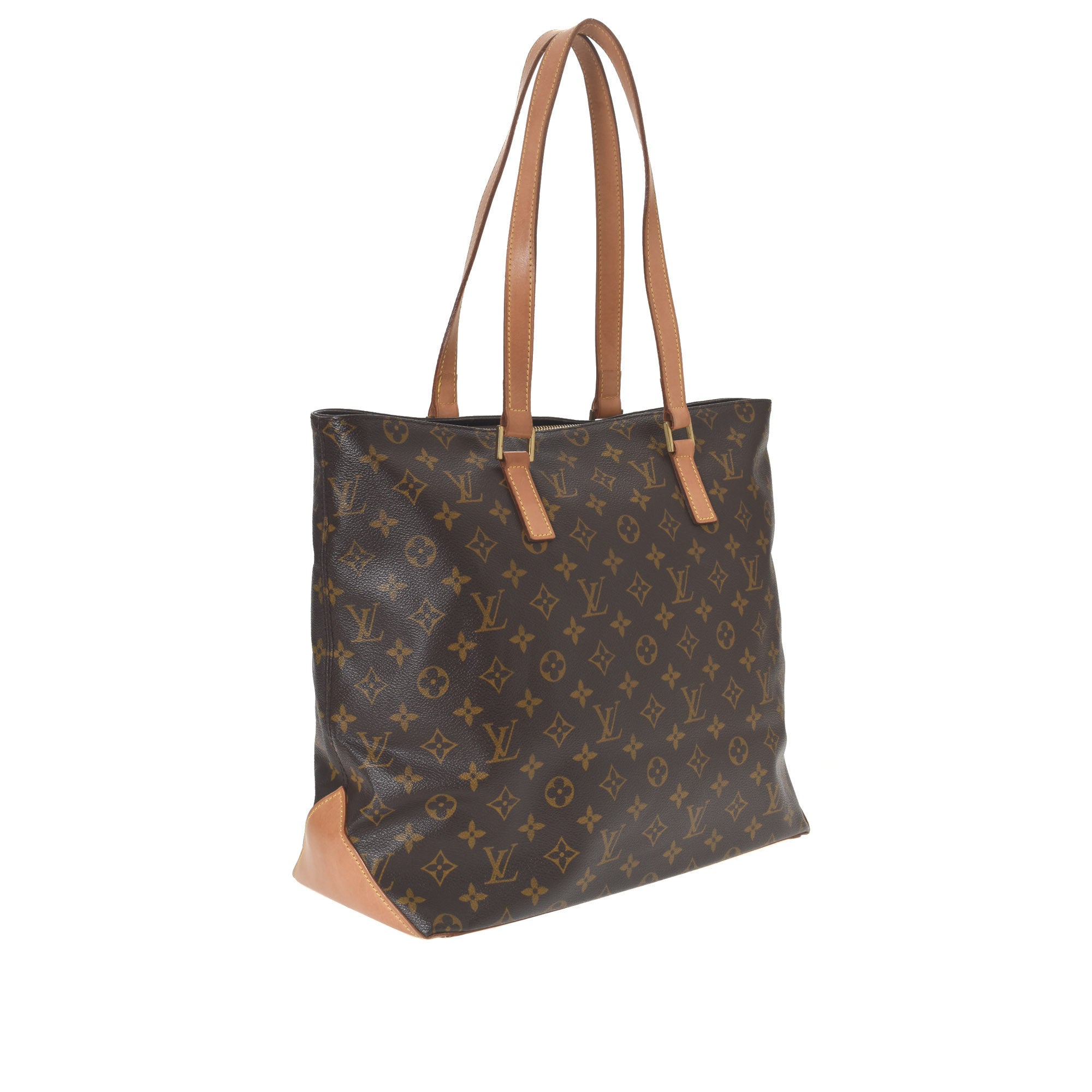 Used Brown Louis Vuitton Authentic Vintage Monogram Cabas Mezzo