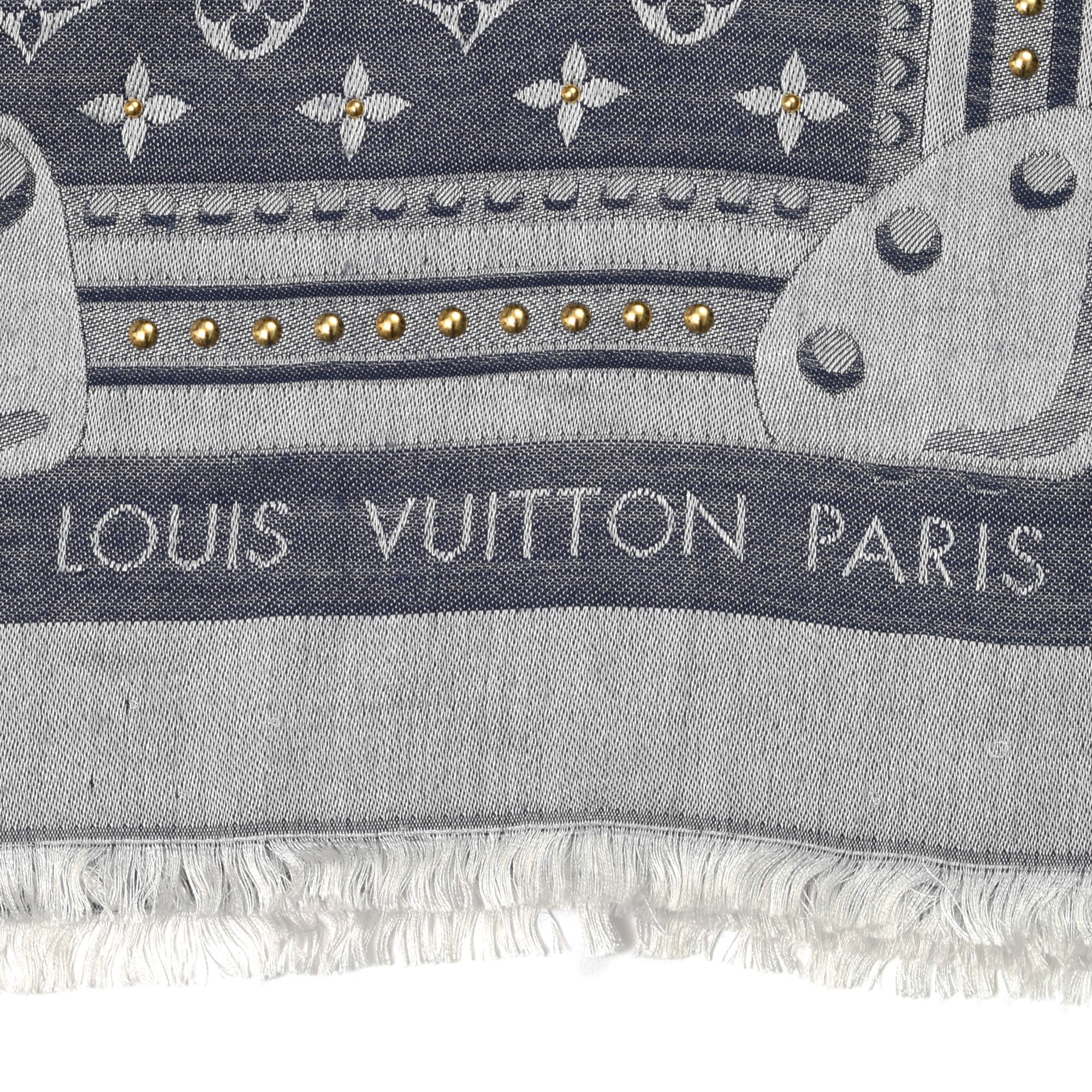 Bidinstyle on X: the LV Monogram Denim shawl is up for bids at a