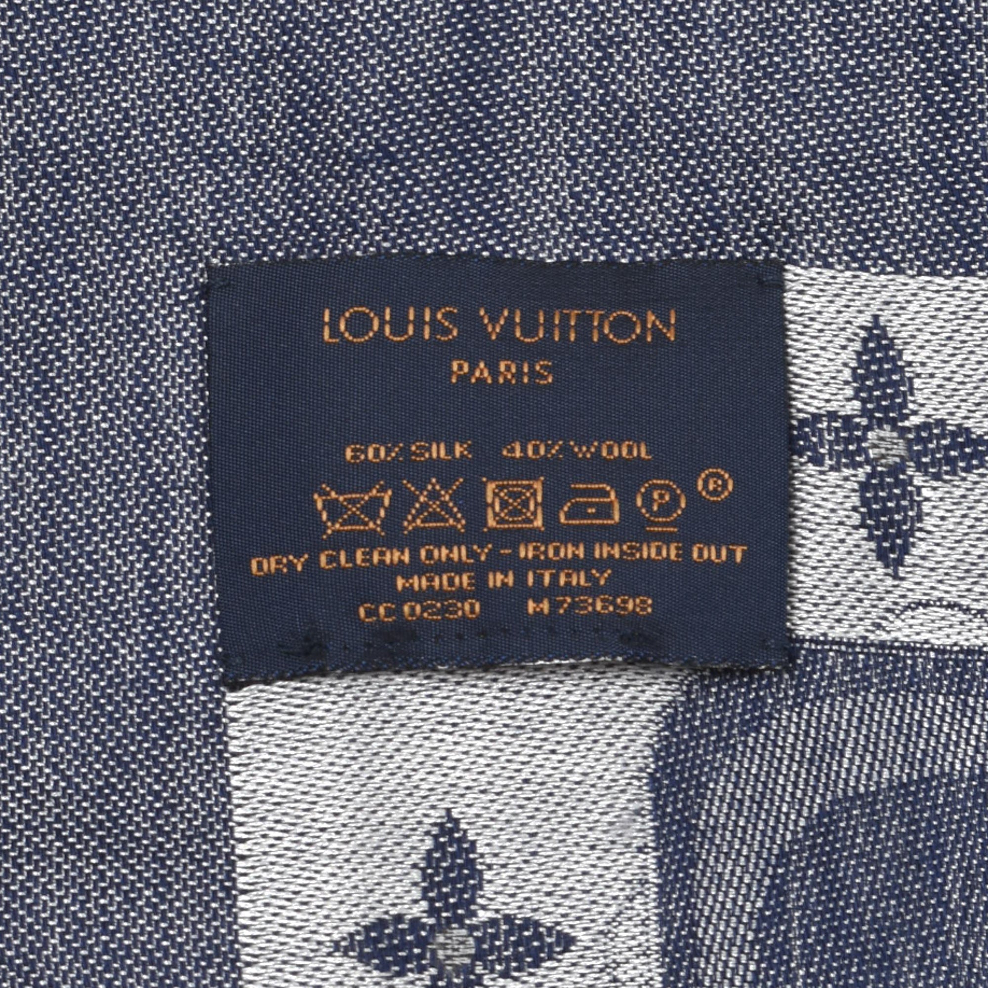 LV Beige Studdy Denim Monogram Shawl M73699 in 2023