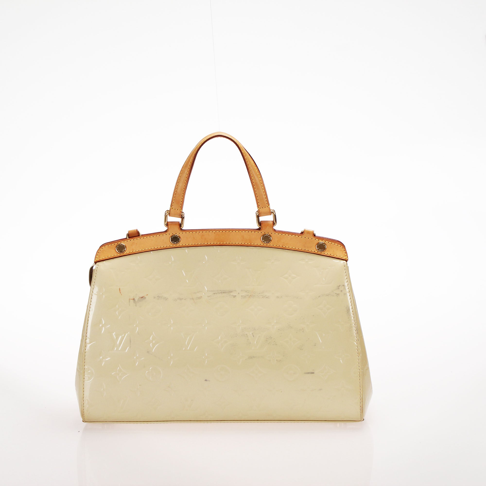 Louis Vuitton Beige Poudre Monogram Vernis Brea Mm Handbag