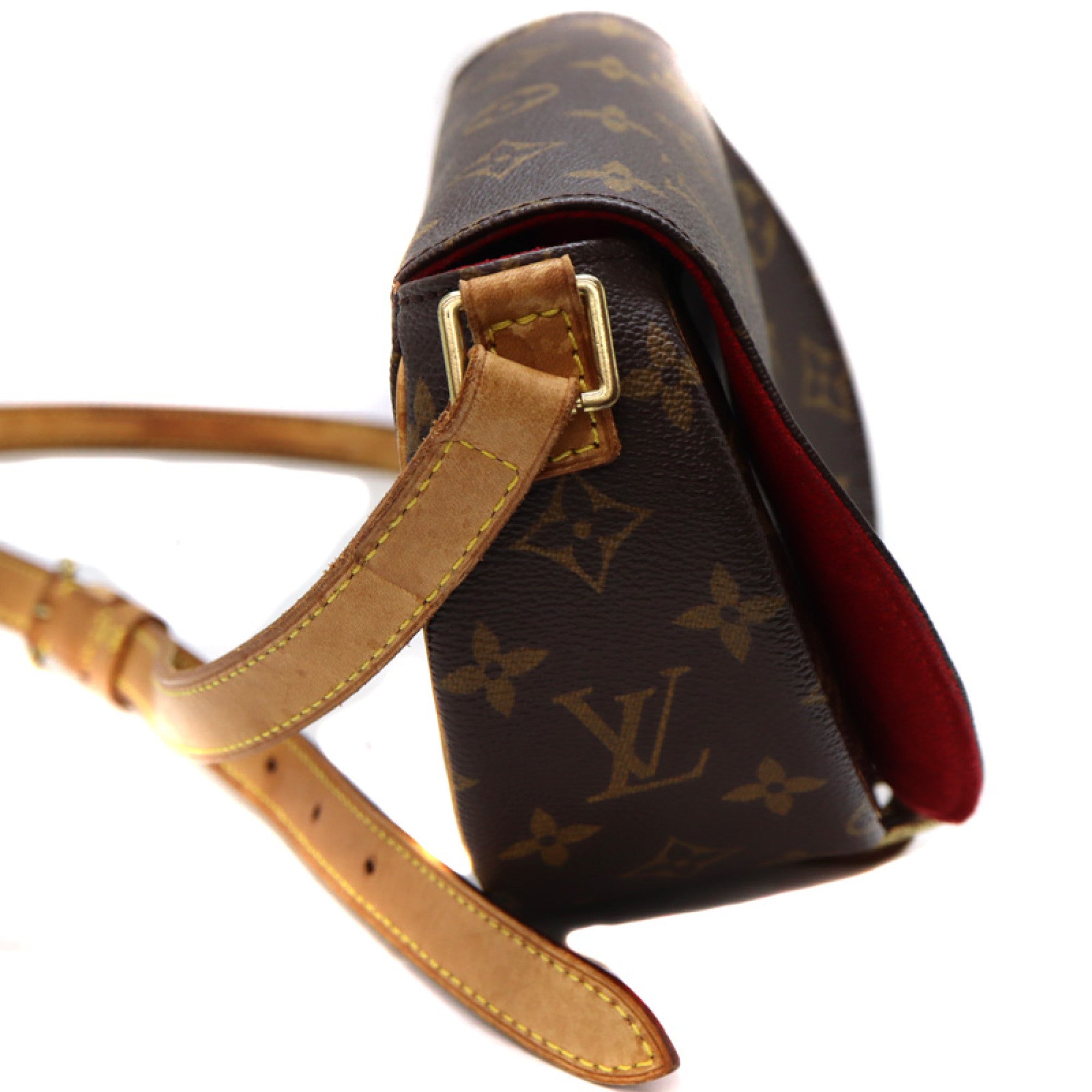 Tambourine, Used & Preloved Louis Vuitton Crossbody Bag, LXR USA, Brown