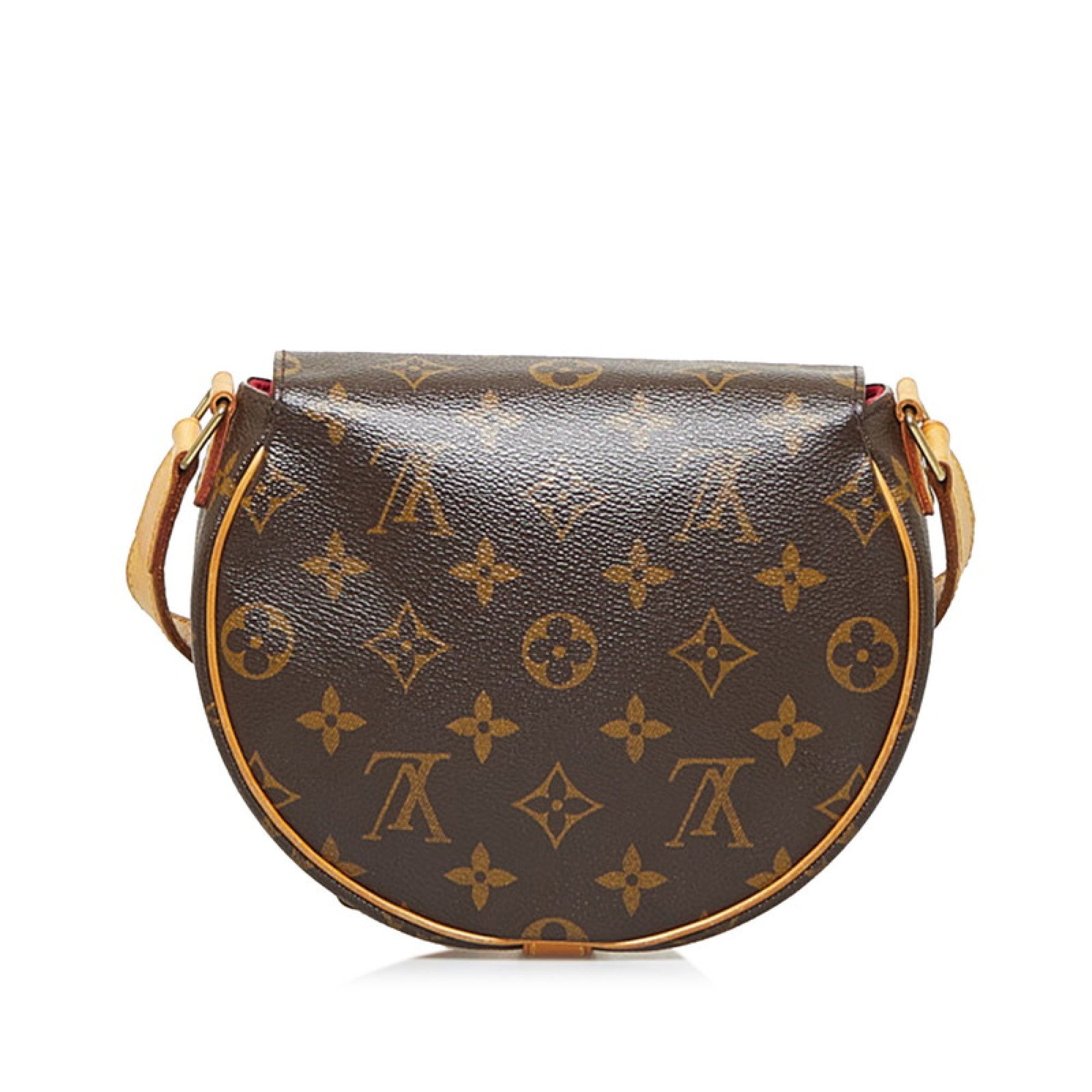 Pre-owned Louis Vuitton Tambourin Vintage Fabric Handbag In Brown