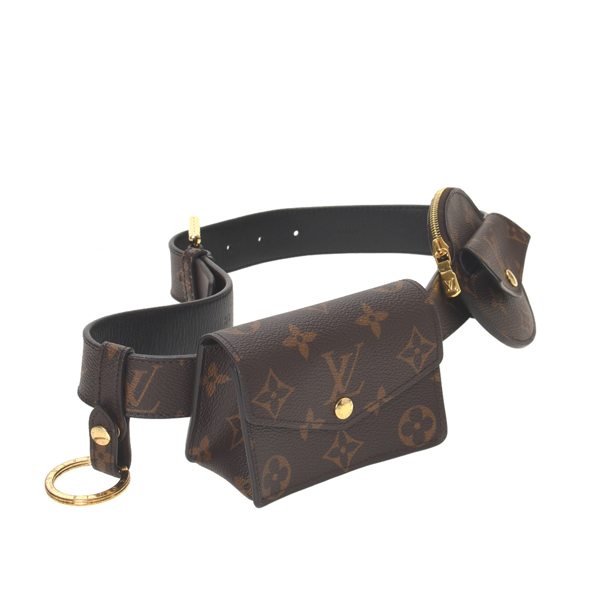 Pre-owned Louis Vuitton Daily Multi Pocket Cloth Belt In Brown