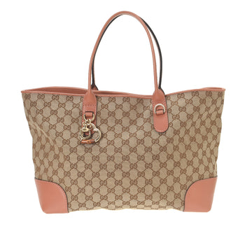 Gucci Beige/Pink GG Canvas Eclipse Tote Bag - Yoogi's Closet