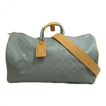 Louis Vuitton Keepall Bandouliere 50 Titanium Grey Duffle, Women's