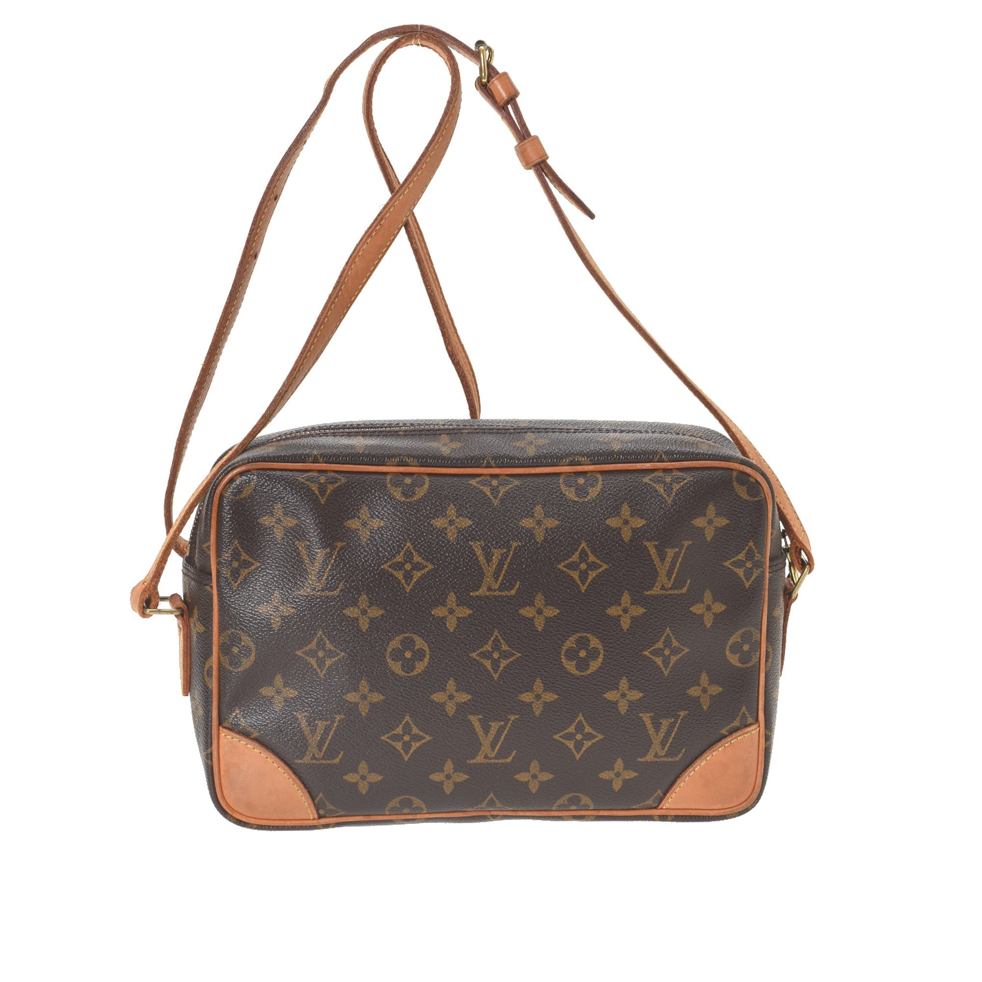 Tambourine, Used & Preloved Louis Vuitton Crossbody Bag, LXR USA, Brown